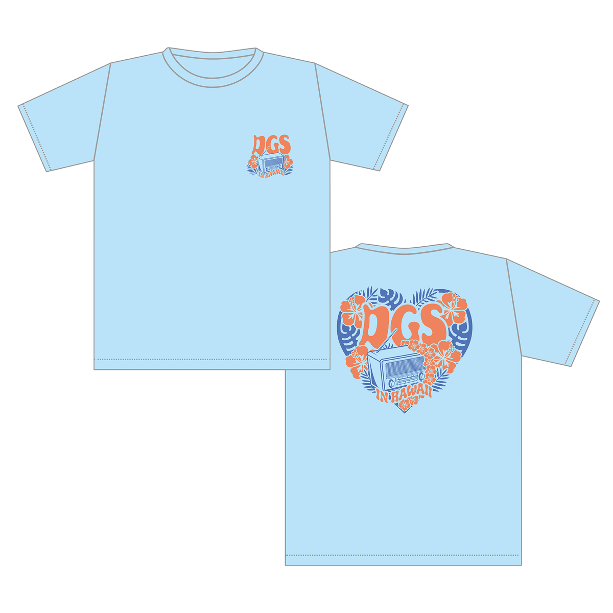 DGS in HAWAII Tシャツ　フラワーラジオver.（ライトブルー）