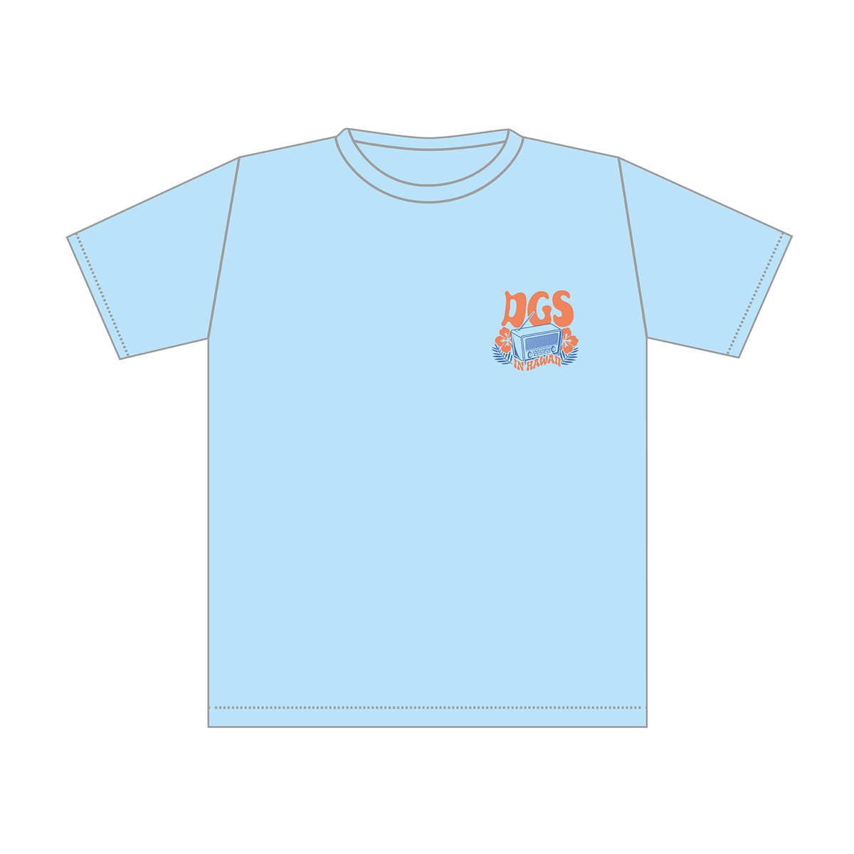 DGS in HAWAII Tシャツ　フラワーラジオver.（ライトブルー）