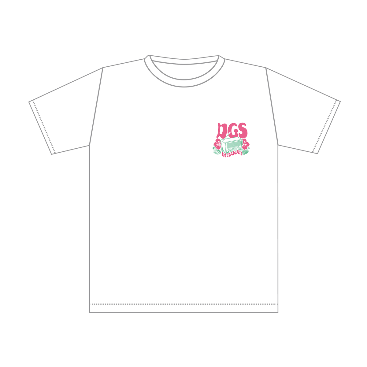 DGS in HAWAII Tシャツ　フラワーラジオver.（ホワイト）