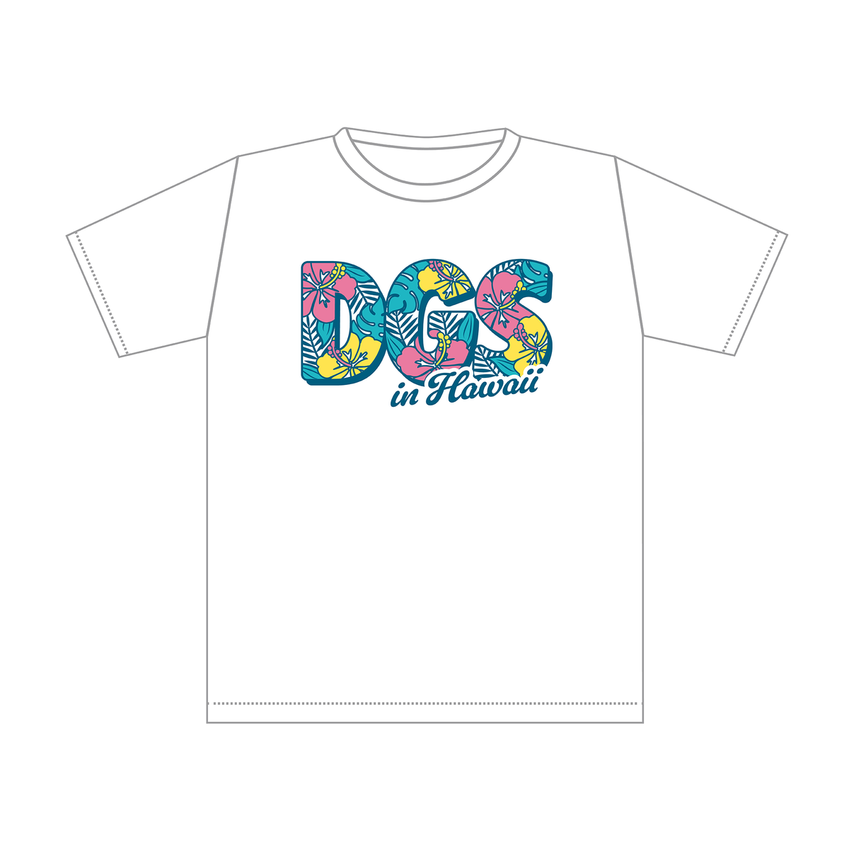 DGS in HAWAII Tシャツ ハイビスカスver.(ホワイト）