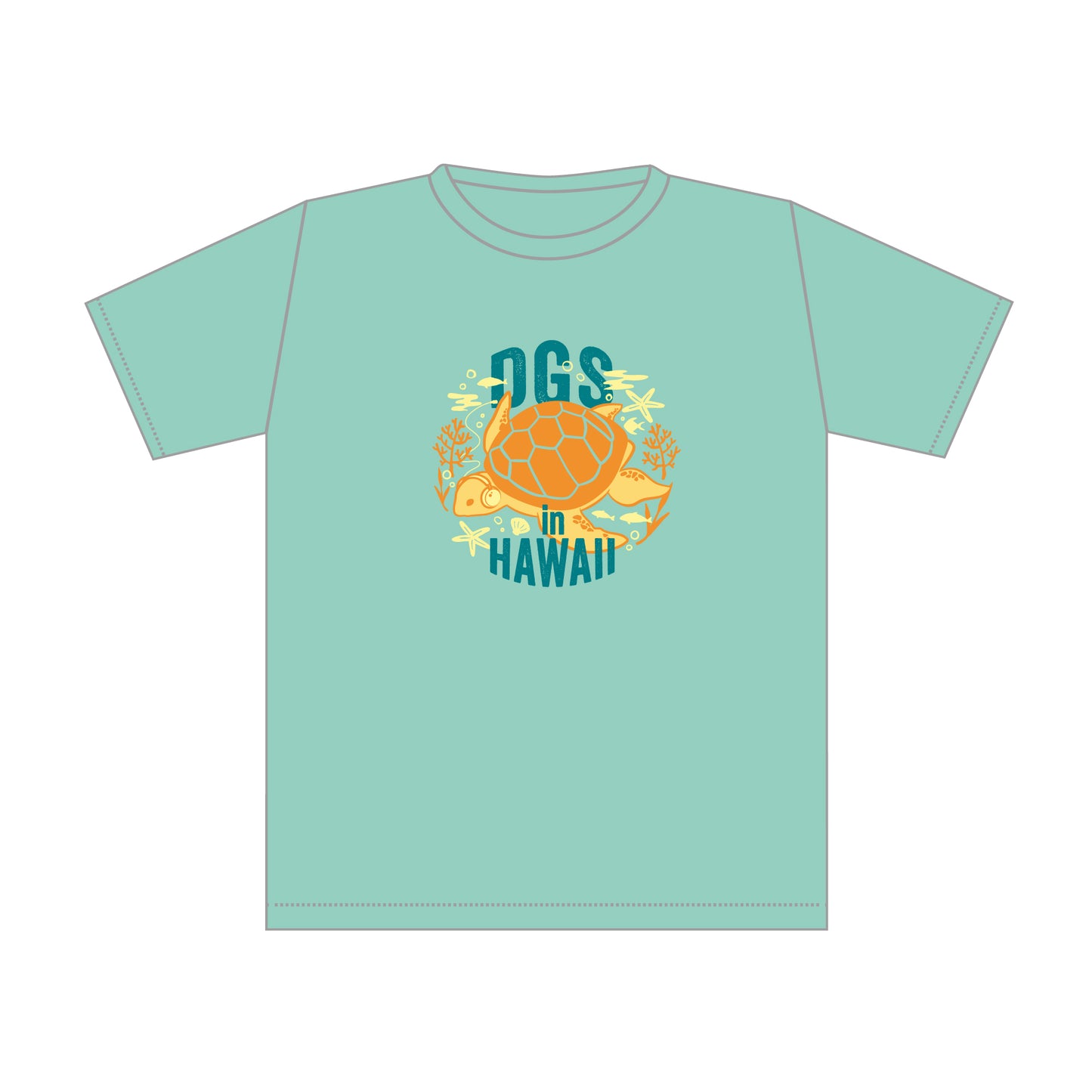 DGS in HAWAII Tシャツ   タートルver.（グリーン）